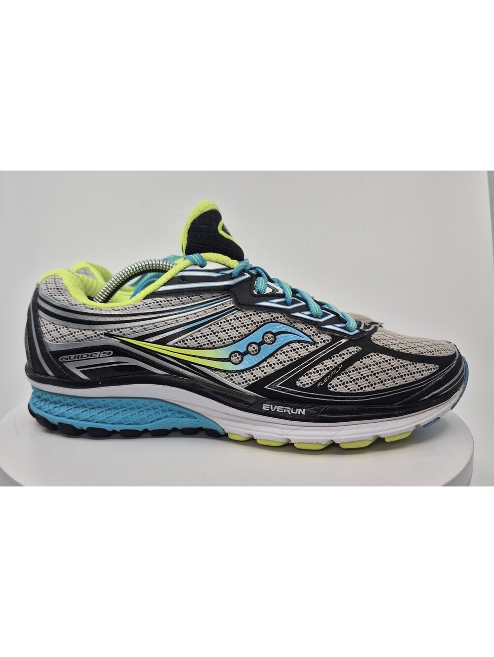 Saucony Guide 9 Shoes S10295-1 Silver Black Teal Womens 8.5 Running Athletic Gym